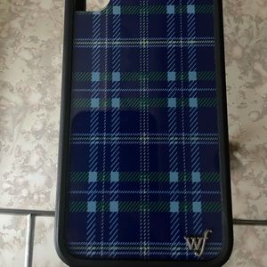 Wildflower blue plaid iPhone X case